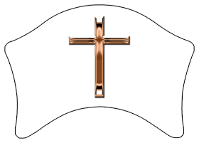 DABAN-510-BZ-WT Bronze Single Cross White